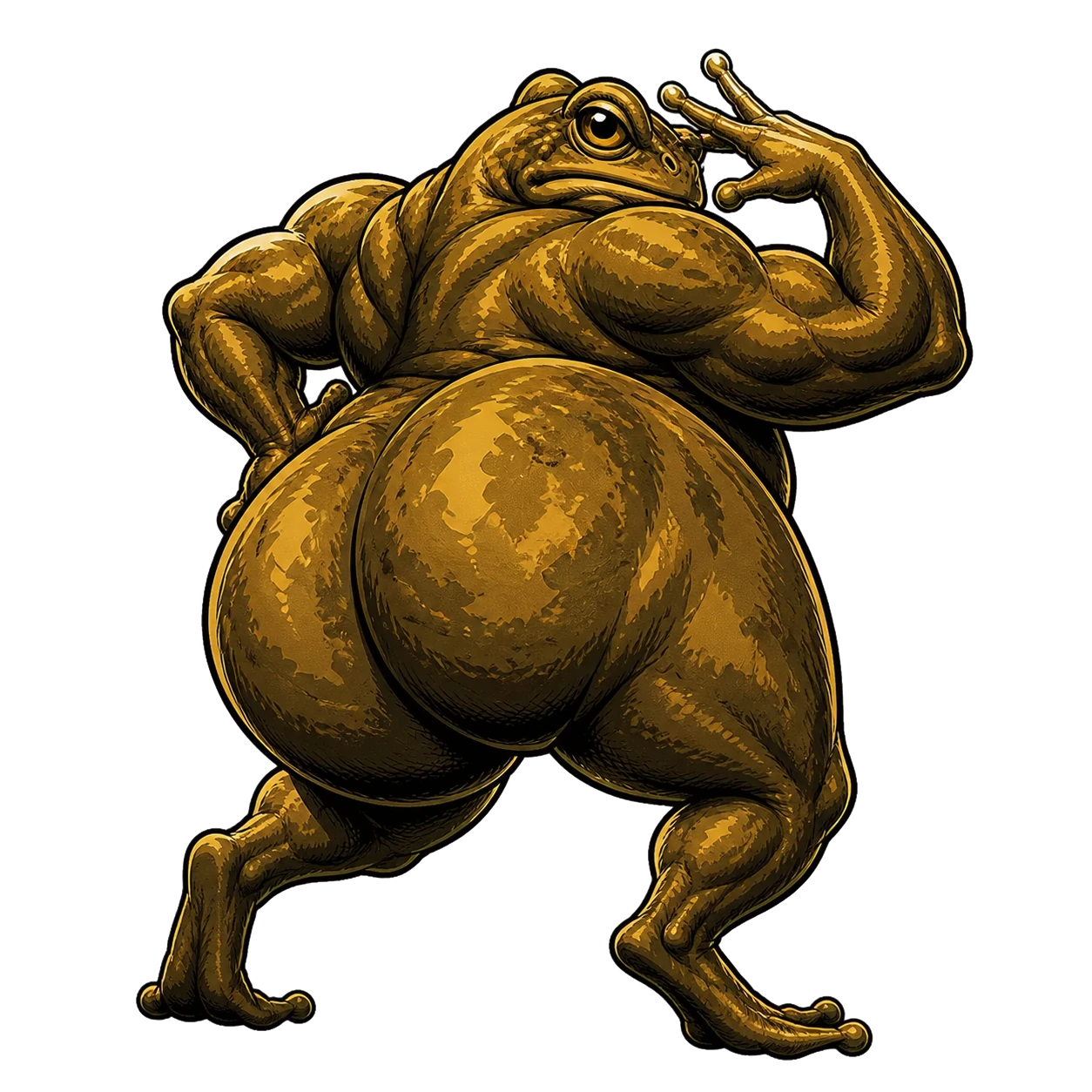 The thick frog in the second pose